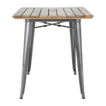 Table à manger à plateau à lattes en bois de manguier et piètement gris acier Bolero Bistro 1200 mm — HZ811