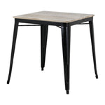 Table à manger à plateau à lattes en bois de manguier et piètement noir Bolero Bistro 650 mm — HZ812