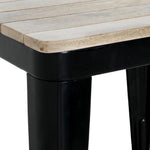 Table à manger à plateau à lattes en bois de manguier et piètement noir Bolero Bistro 650 mm — HZ812