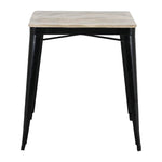 Table à manger à plateau à lattes en bois de manguier et piètement noir Bolero Bistro 650 mm — HZ812