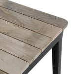 Table à manger à plateau à lattes en bois de manguier et piètement noir Bolero Bistro 650 mm — HZ812