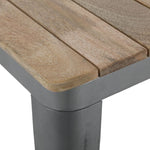 Table à manger à plateau à lattes en bois de manguier et piètement gris acier Bolero Bistro 650 mm — HZ813