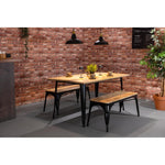 Banc d'intérieur avec assise en bois de manguier et cadre noir Bolero Bistro 1000 mm (lot de 2) — HZ814