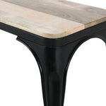 Banc d'intérieur avec assise en bois de manguier et cadre noir Bolero Bistro 1000 mm (lot de 2) — HZ814