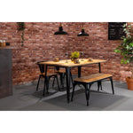 Banc d'intérieur avec assise en bois de manguier et cadre noir Bolero Bistro 1000 mm (lot de 2) — HZ814