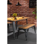 Banc d'intérieur avec assise en bois de manguier et cadre gris acier Bolero Bistro 1000 mm (lot de 2) — HZ815