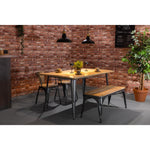 Banc d'intérieur avec assise en bois de manguier et cadre gris acier Bolero Bistro 1000 mm (lot de 2) — HZ815