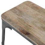 Banc d'intérieur avec assise en bois de manguier et cadre gris acier Bolero Bistro 1000 mm (lot de 2) — HZ815