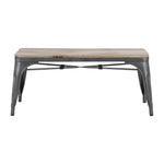 Banc d'intérieur avec assise en bois de manguier et cadre gris acier Bolero Bistro 1000 mm (lot de 2) — HZ815