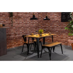 Banc d'intérieur à lattes en bois de manguier et cadre noir Bolero Bistro 850 mm (lot de 2) — HZ816