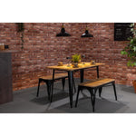 Banc d'intérieur à lattes en bois de manguier et cadre noir Bolero Bistro 850 mm (lot de 2) — HZ816