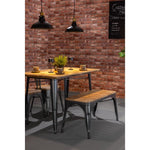 Banc d'intérieur à lattes en bois de manguier et cadre gris acier Bolero Bistro 850 mm (lot de 2) — HZ817
