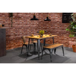 Banc d'intérieur à lattes en bois de manguier et cadre gris acier Bolero Bistro 850 mm (lot de 2) — HZ817