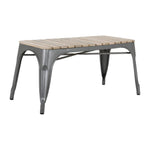 Banc d'intérieur à lattes en bois de manguier et cadre gris acier Bolero Bistro 850 mm (lot de 2) — HZ817