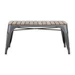Banc d'intérieur à lattes en bois de manguier et cadre gris acier Bolero Bistro 850 mm (lot de 2) — HZ817