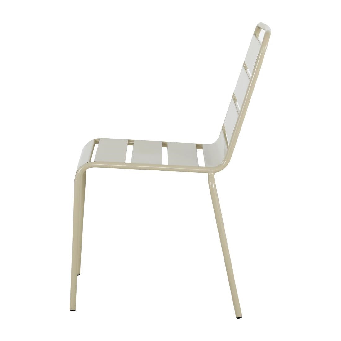 Chaises à lattes en acier Bolero Amalfi taupe (lot de 4) — HZ819