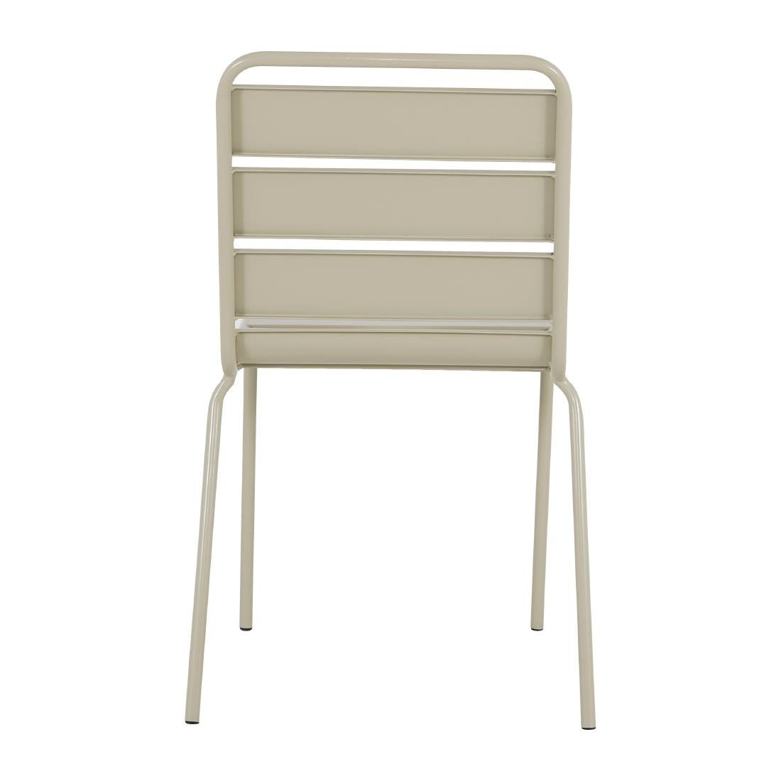 Chaises à lattes en acier Bolero Amalfi taupe (lot de 4) — HZ819