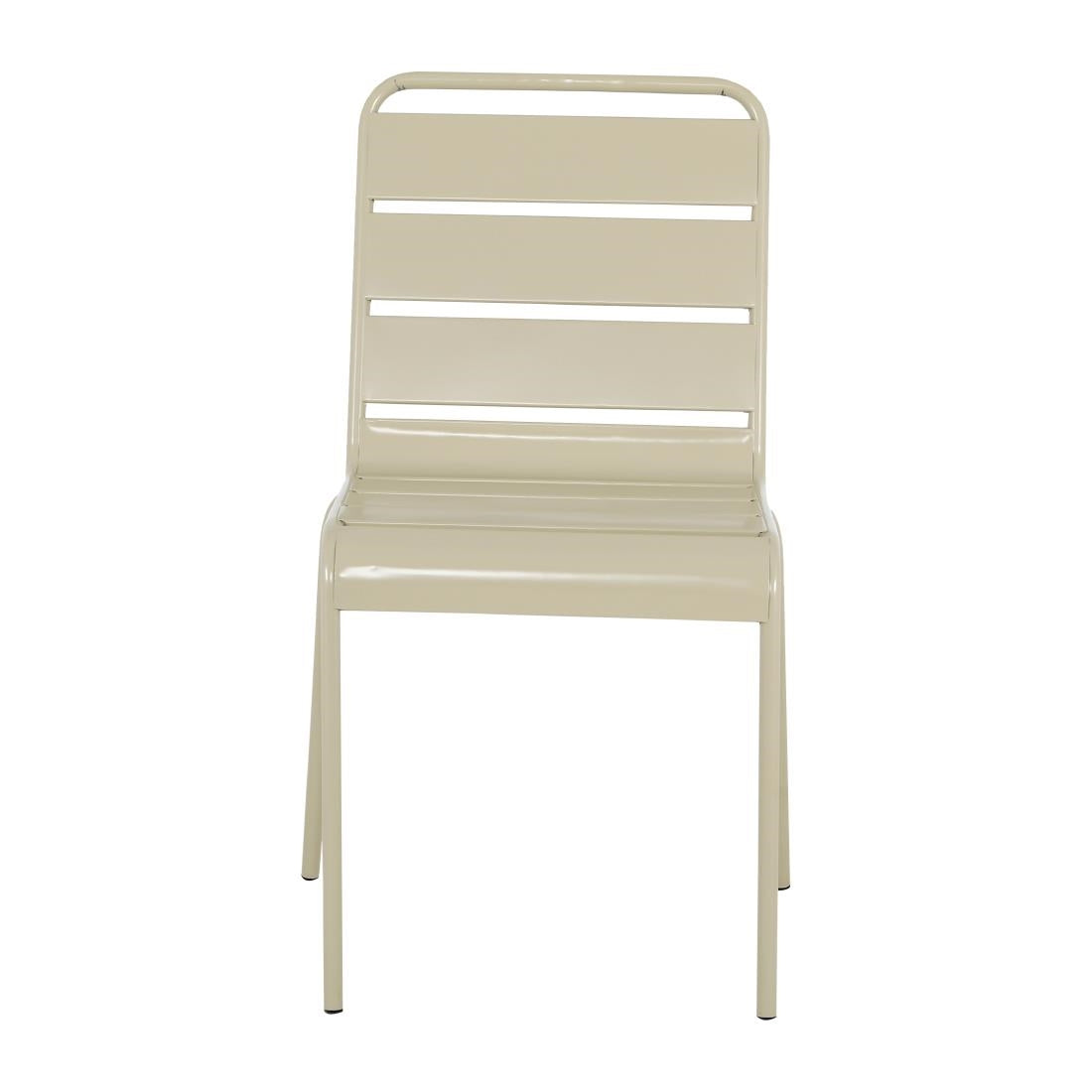 Chaises à lattes en acier Bolero Amalfi taupe (lot de 4) — HZ819