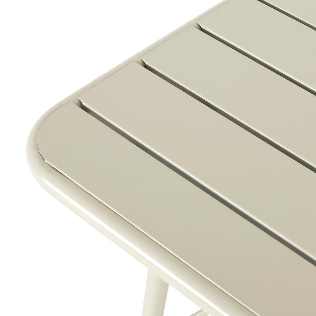 Table pliante à lattes carrée en acier Bolero Amalfi 700 mm taupe — HZ821