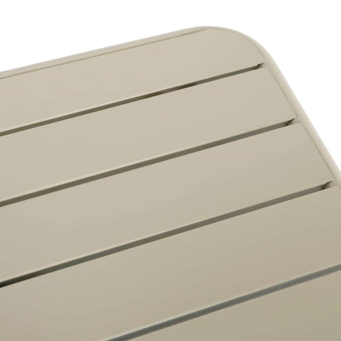 Table pliante à lattes carrée en acier Bolero Amalfi 700 mm taupe — HZ821