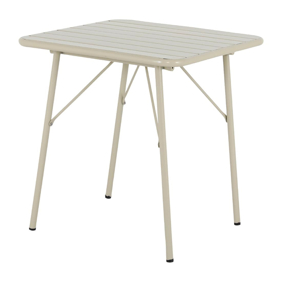 Table pliante à lattes carrée en acier Bolero Amalfi 700 mm taupe — HZ821