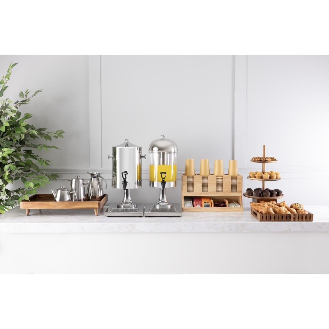 Organisateur de gobelets et condiments en bois d'hévéa Olympia 450x405x240mm — HX395