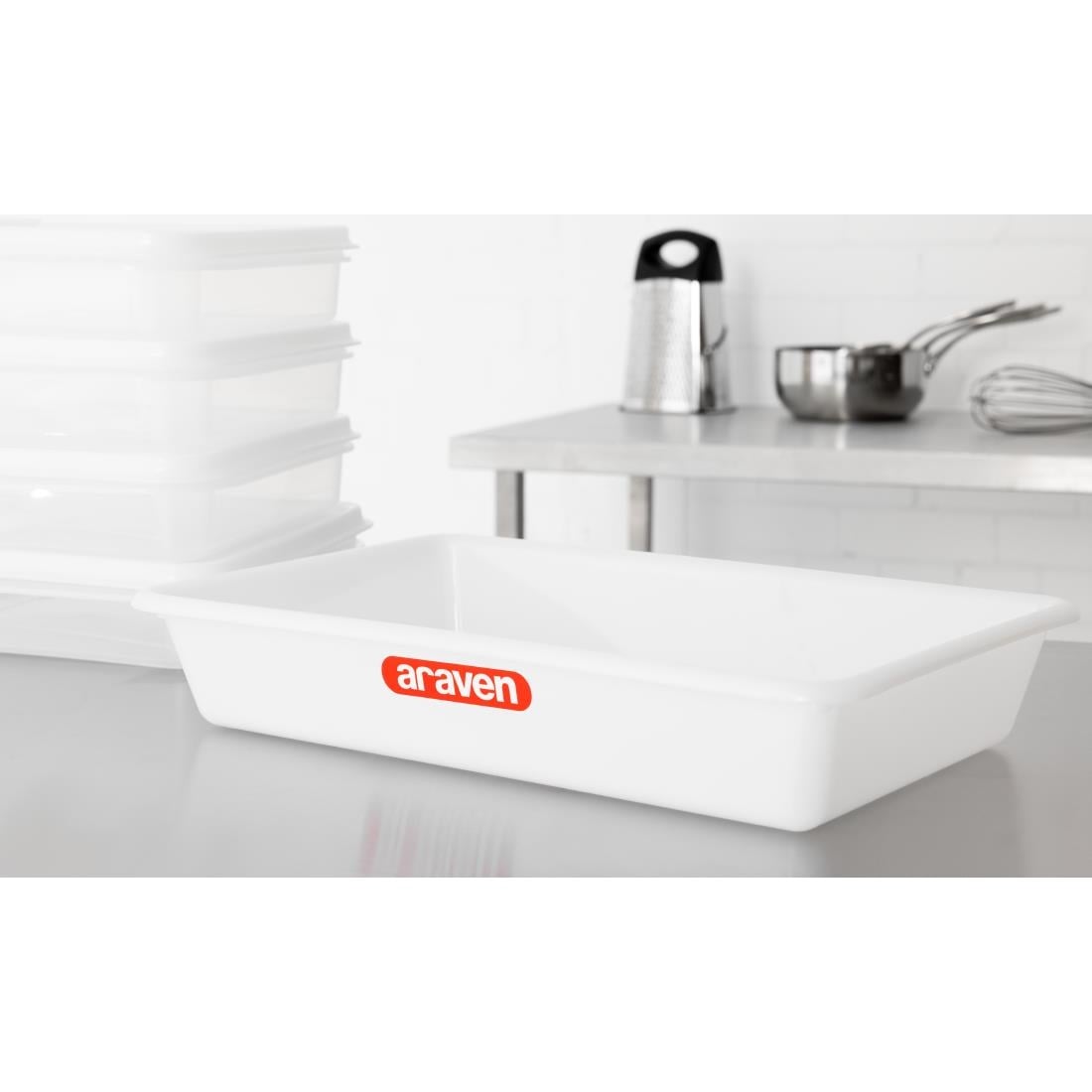 Bac alimentaire peu profond Araven transparent 435mm — J216