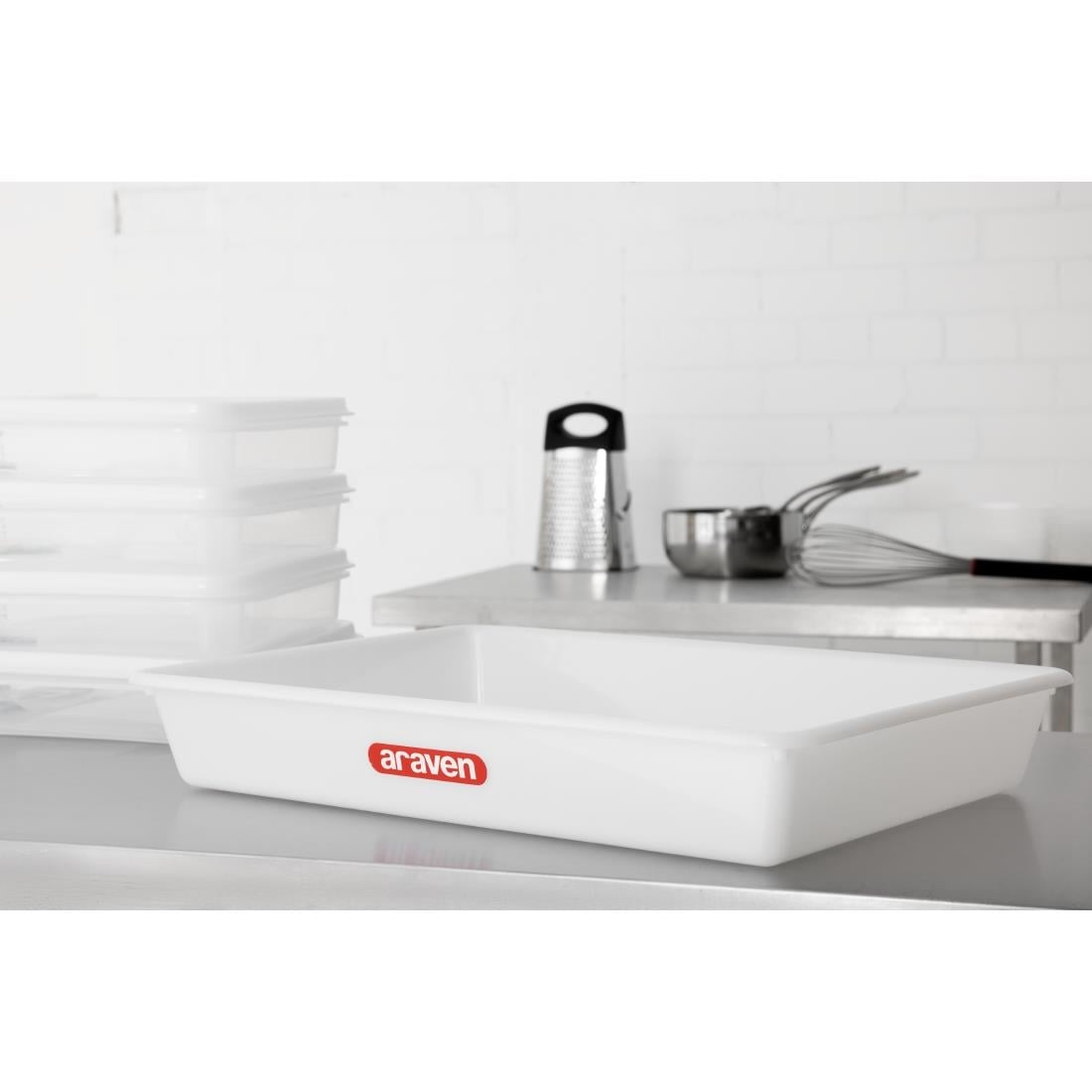 Bac alimentaire peu profond Araven transparent 540 mm — J223