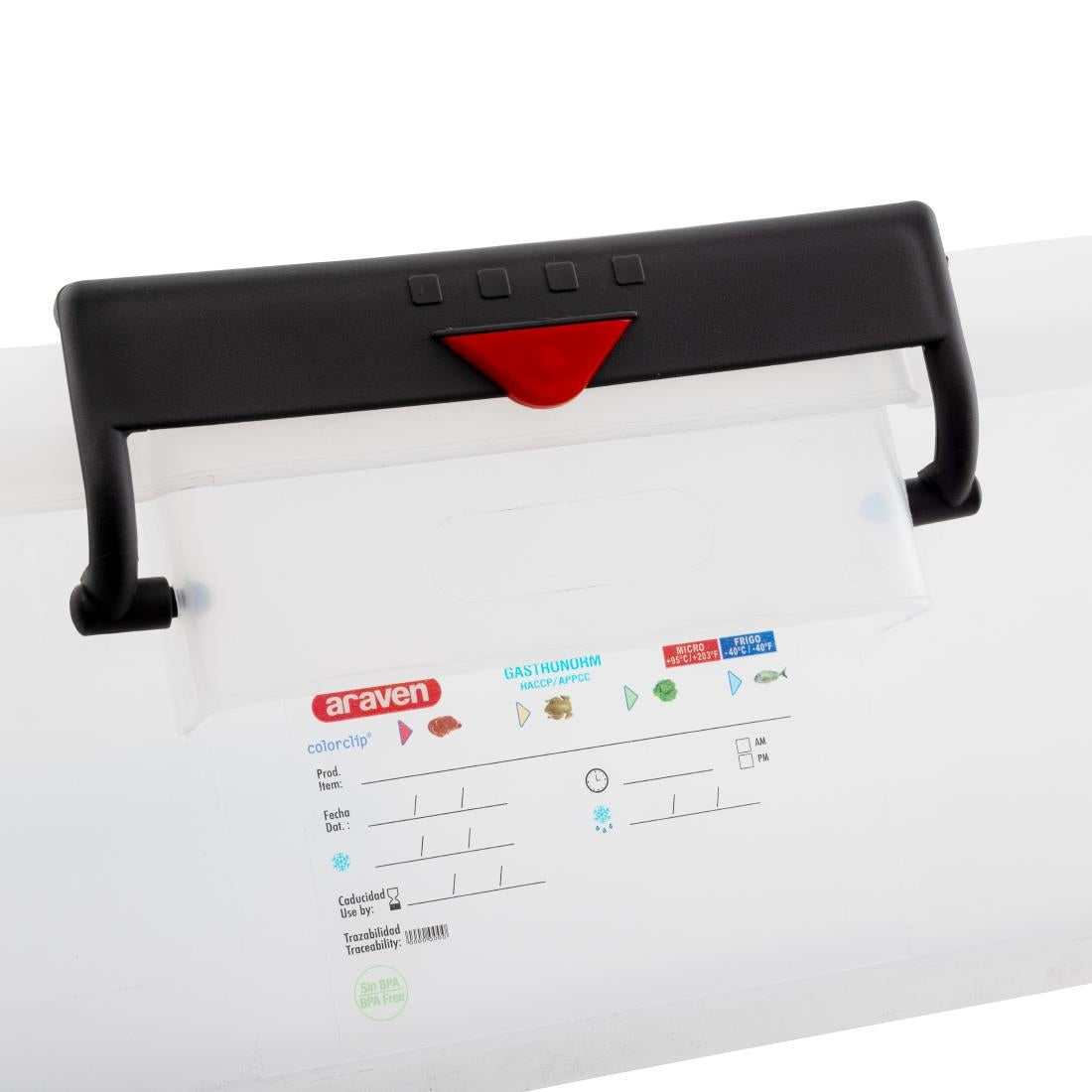Conteneur alimentaire en polypropylène avec clips de couleur Araven 30L — J243