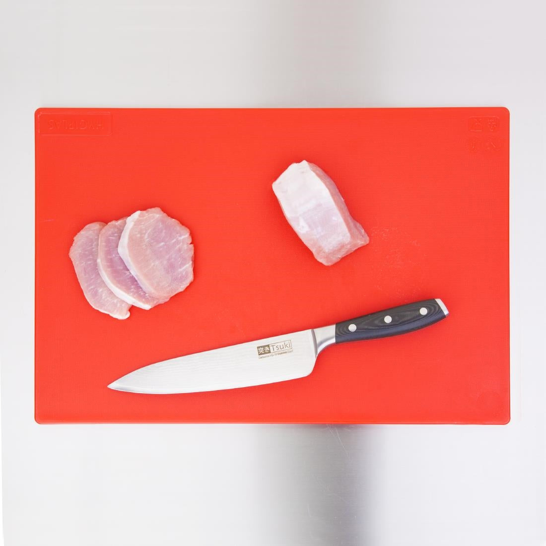 Planche à découper standard basse densité Hygiplas rouge — J255