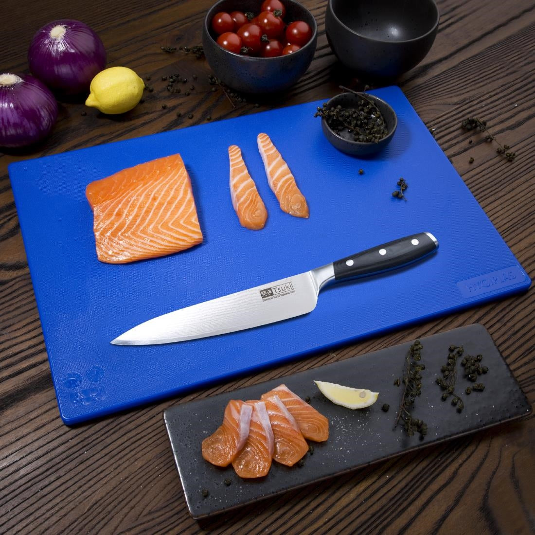 Planche à découper standard basse densité Hygiplas bleue — J257