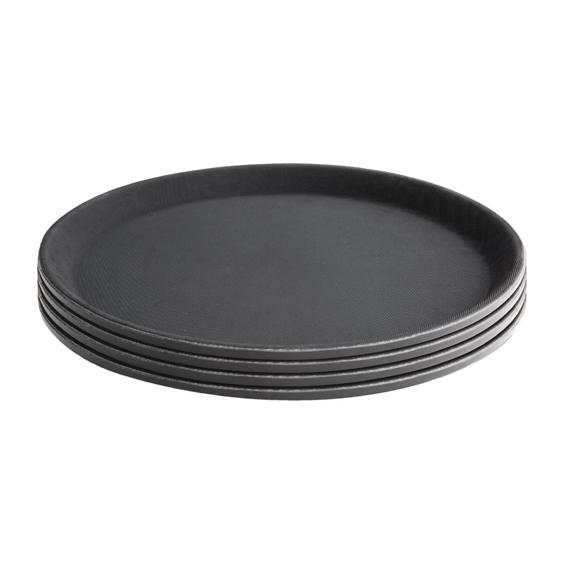 Plateau antidérapant en plastique Olympia Kristallon rond noir 356mm — C557