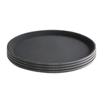 Plateau antidérapant en fibre de verre Olympia Kristallon rond noir 356mm — J846