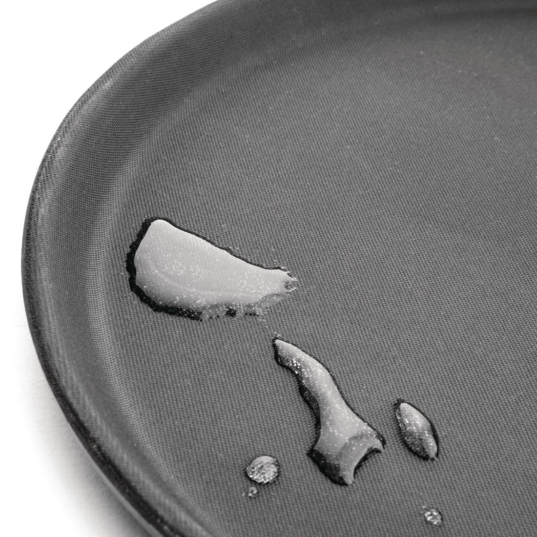 Plateau antidérapant en fibre de verre Olympia Kristallon rond noir 356mm — J846