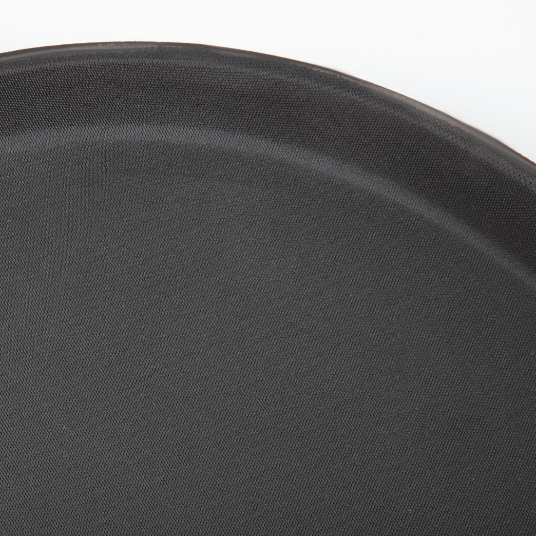Plateau antidérapant en fibre de verre Olympia Kristallon rond noir 356mm — J846