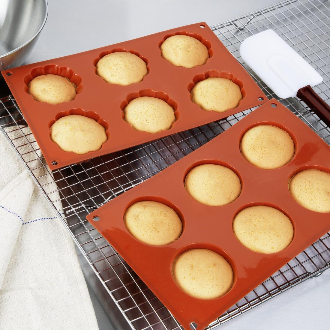 Plaque de 6 moules à gâteau rond en silicone Vogue — JA313