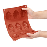 Plaque de 9 moules à madeleine en silicone Vogue — JA314
