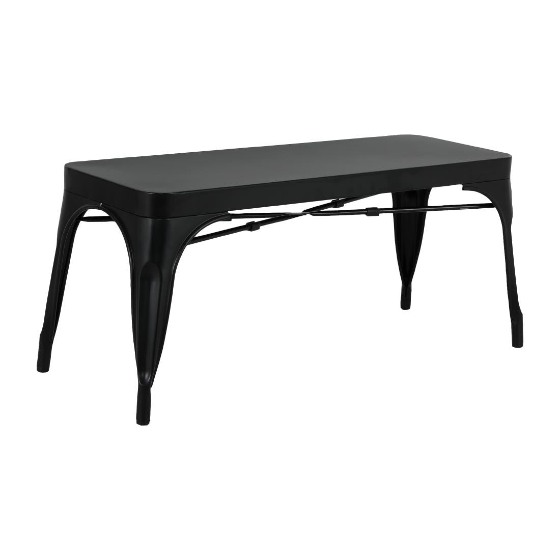 Bancs en métal noir Bolero Bistro 1000 mm (lot de 2) — JA328