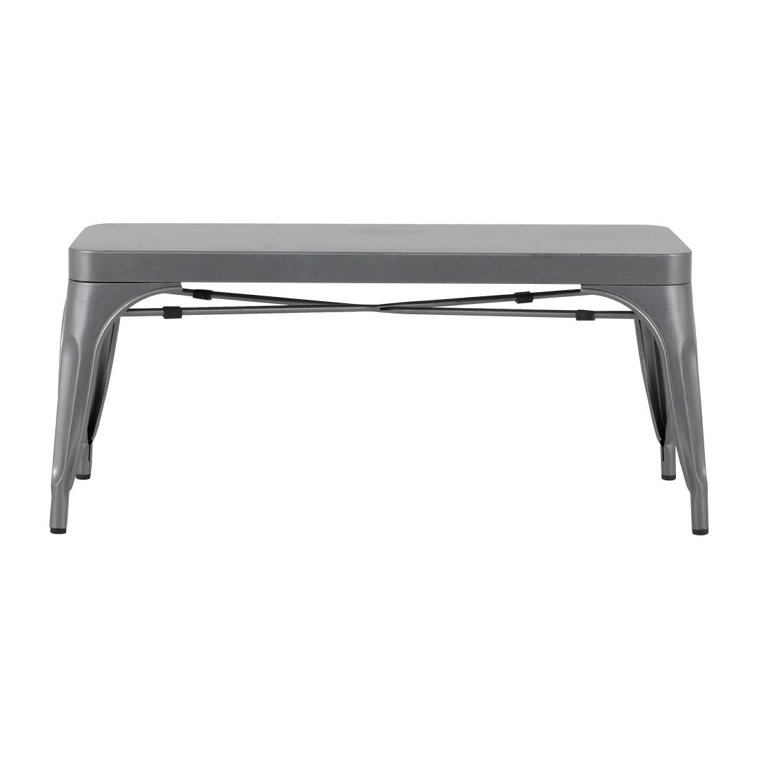 Bancs en métal gris acier Bolero Bistro 1000 mm (lot de 2) — JA329