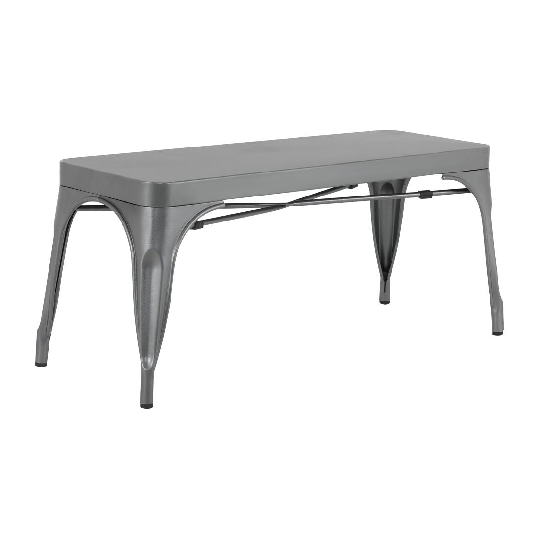 Bancs en métal gris acier Bolero Bistro 1000 mm (lot de 2) — JA329