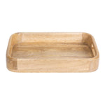 Plateau de service rectangulaire avec poignées intégrées en bois de manguier Olympia 300x190mm — JA887