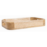 Plateau de service rectangulaire avec poignées intégrées en bois de manguier Olympia 300x190mm — JA887
