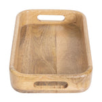 Plateau de service rectangulaire avec poignées intégrées en bois de manguier Olympia 300x190mm — JA887