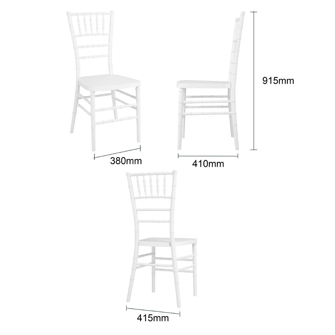 Chaises Bolero Chiavari en polypropylène blanches (lot de 4) — JA998
