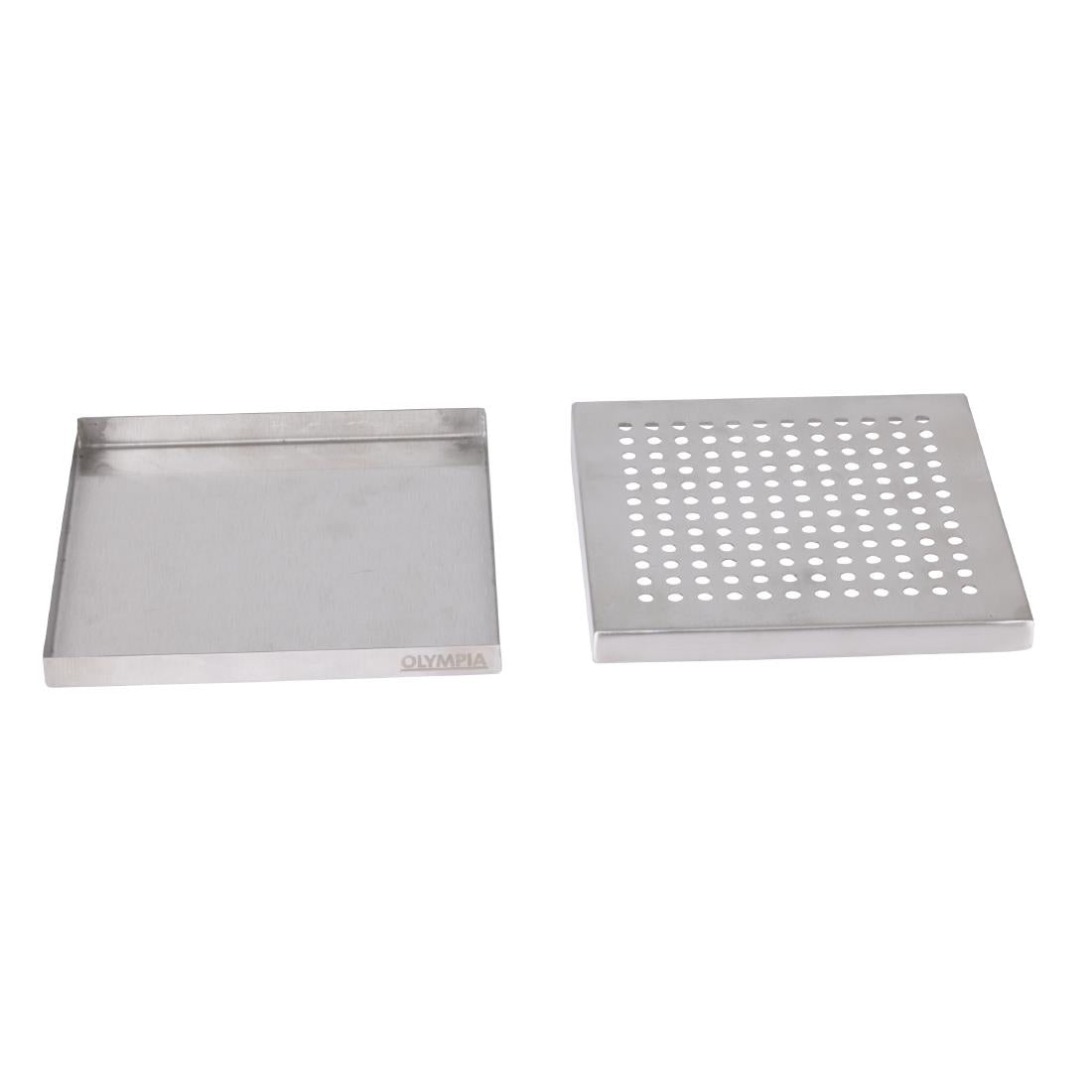 Bac de récupération de bar en inox Olympia 150x150 mm — JB126