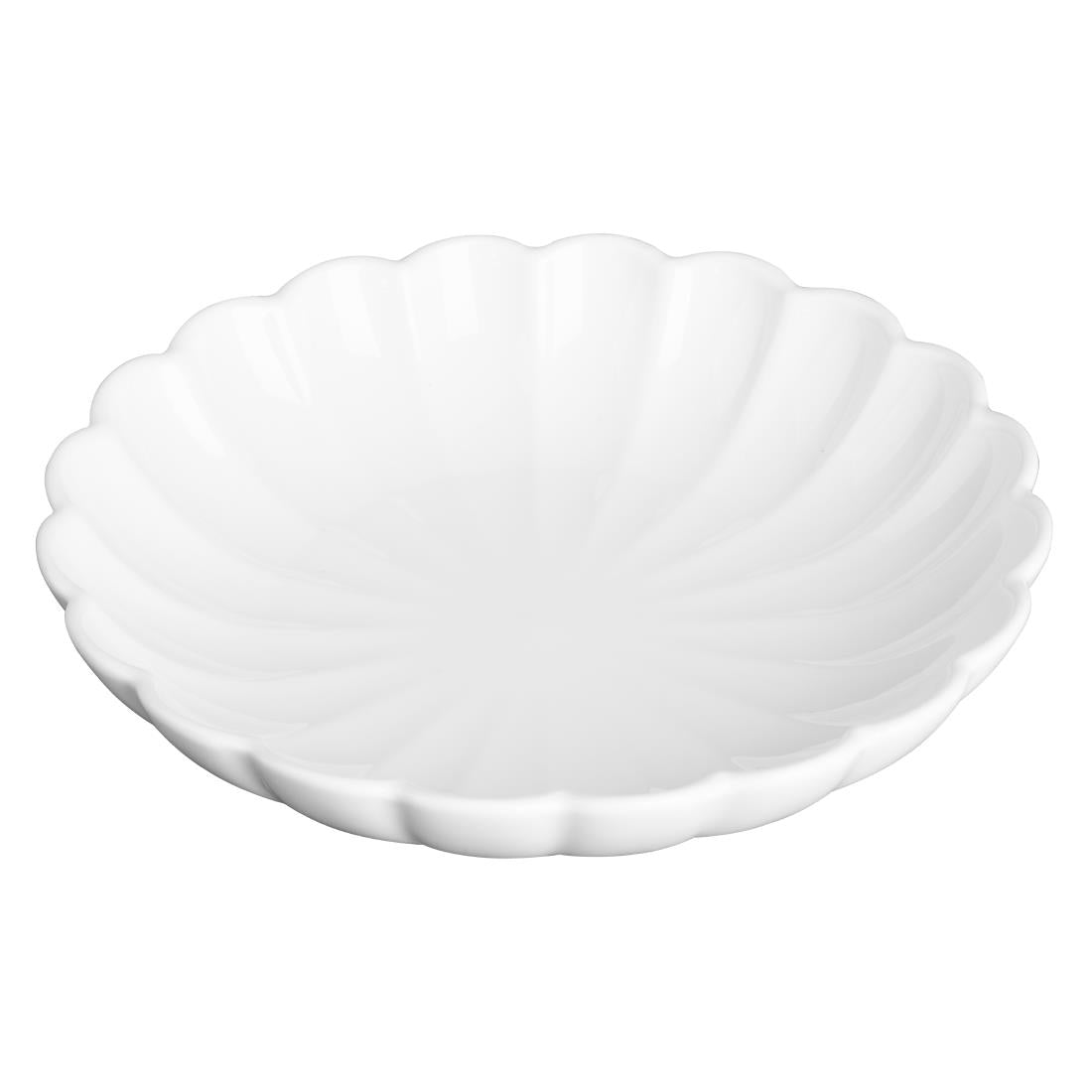 Bols festonnés Olympia Bloom blancs 230 mm (lot de 6) — JB396