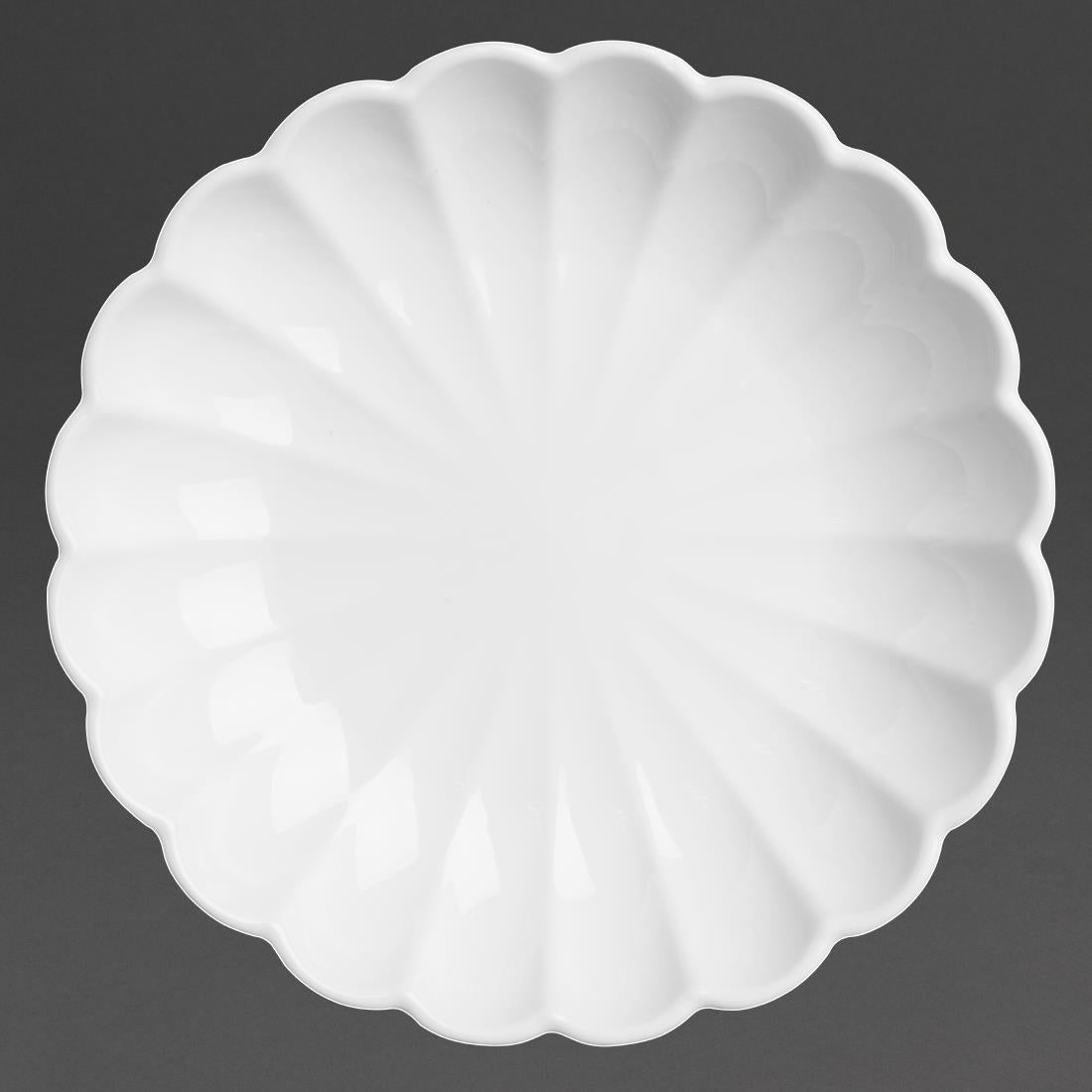Bols festonnés Olympia Bloom blancs 230 mm (lot de 6) — JB396