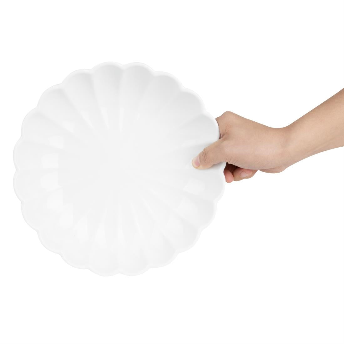 Bols festonnés Olympia Bloom blancs 230 mm (lot de 6) — JB396