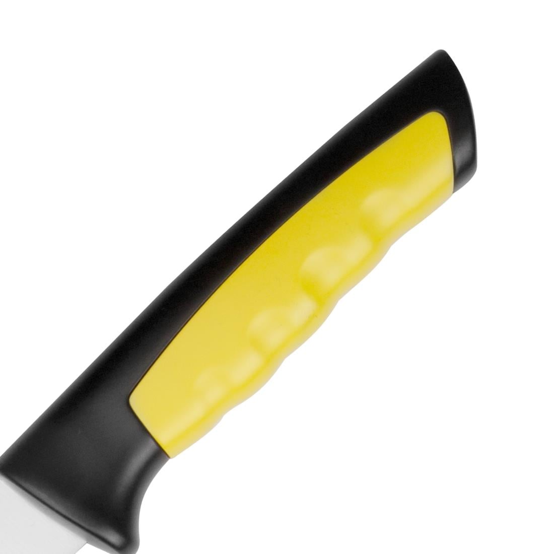 Couteau à trancher denté Hygiplas Pro jaune 25cm — JD218