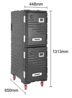 Conteneur isotherme GN double à chargement frontal Vogue noir  — JD444
